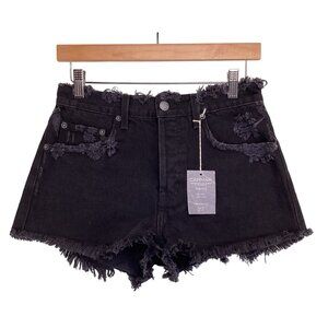 Carmar Denim Shorts Size 27‎ Bianca Relaxed High Rise NWT Distressed Black